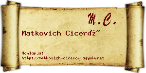 Matkovich Ciceró névjegykártya